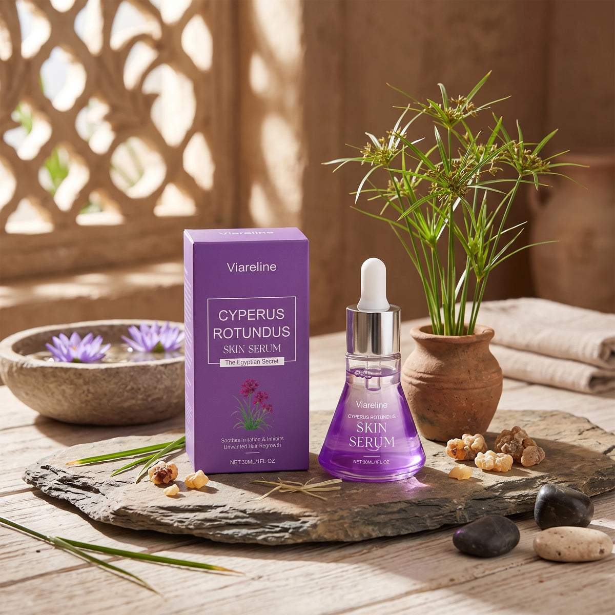 Cyperus Rotundus Hair Growth Inhibitor and Skin Soothing Serum