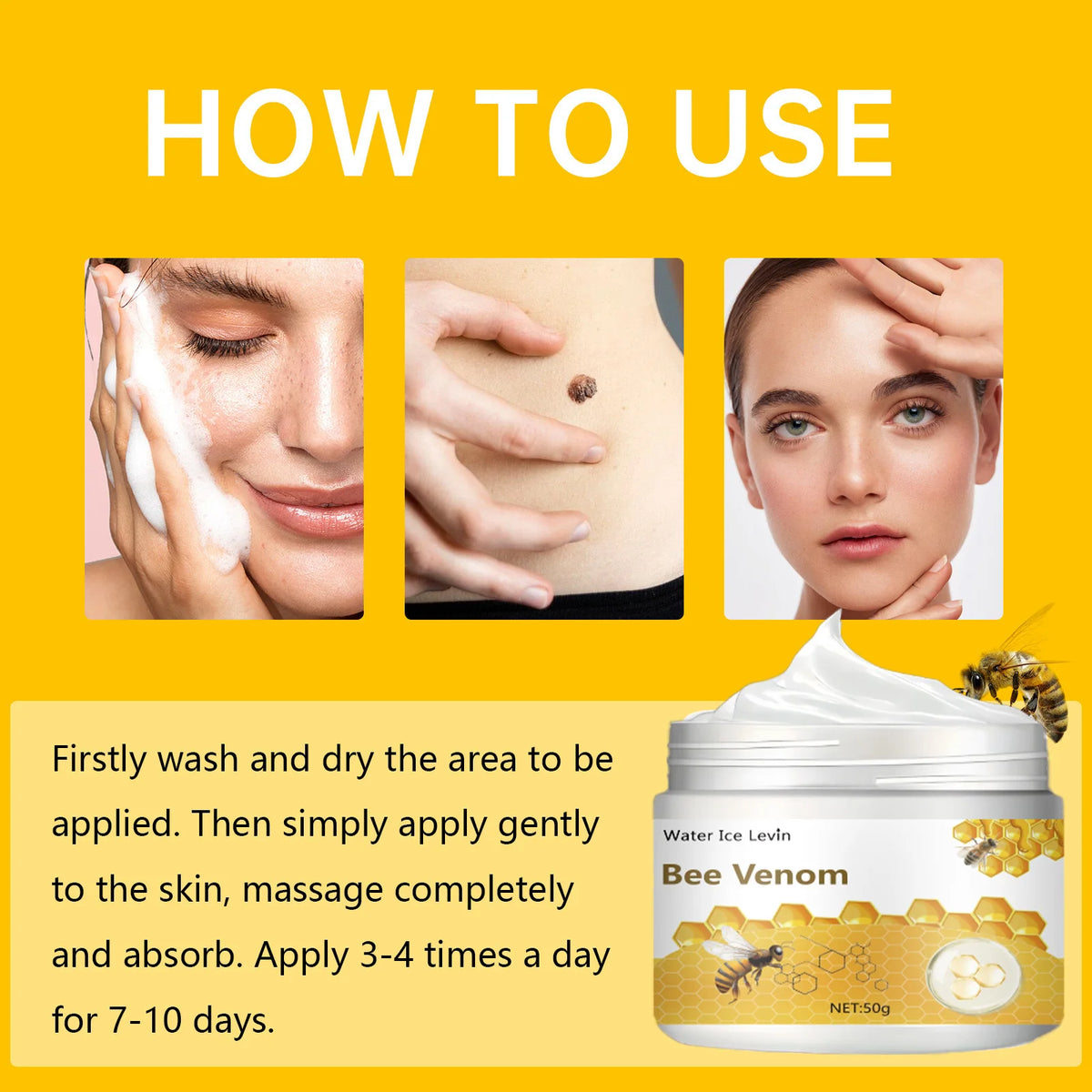Bee Venom Moisturizing Face and Body Cream Anti Aging Skincare