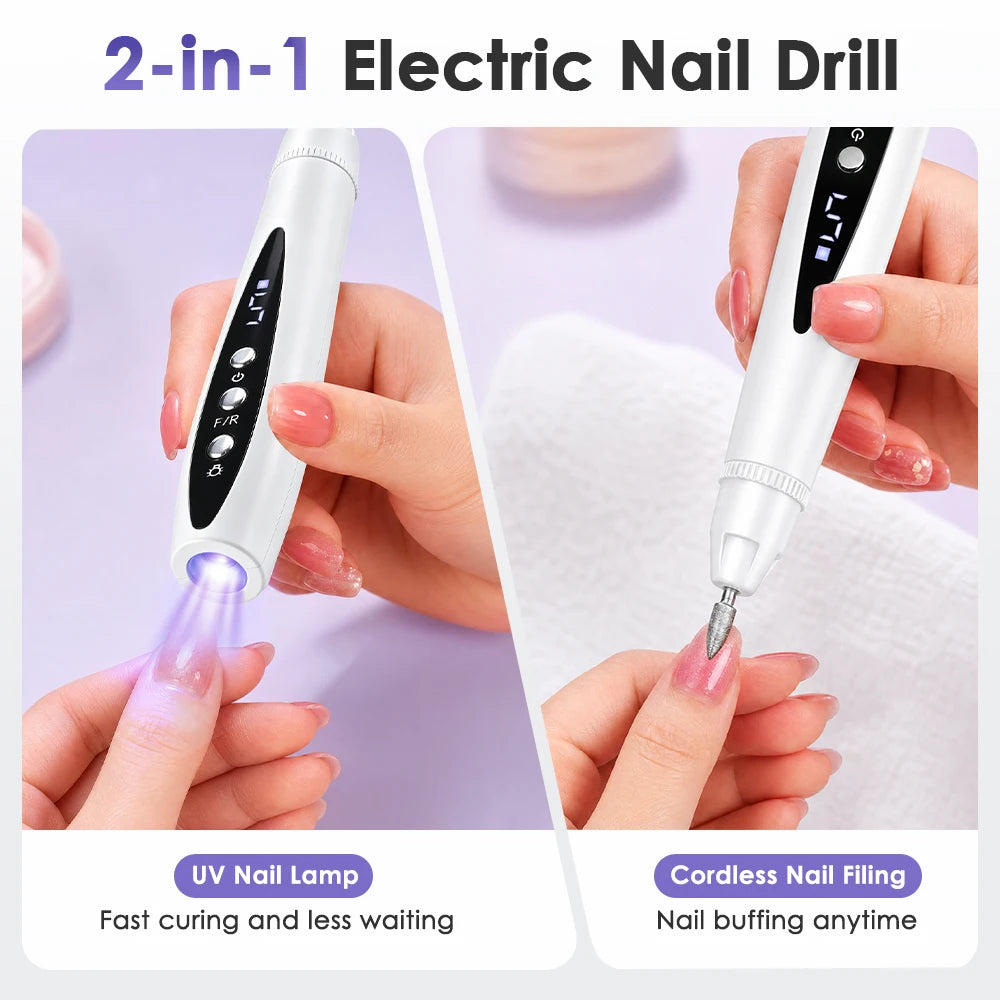 2-in-1 Electric Nail Drill and UV Curing Lamp Kit - 2