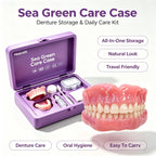 Realistic Cosmetic Denture Set with Portable Storage Case