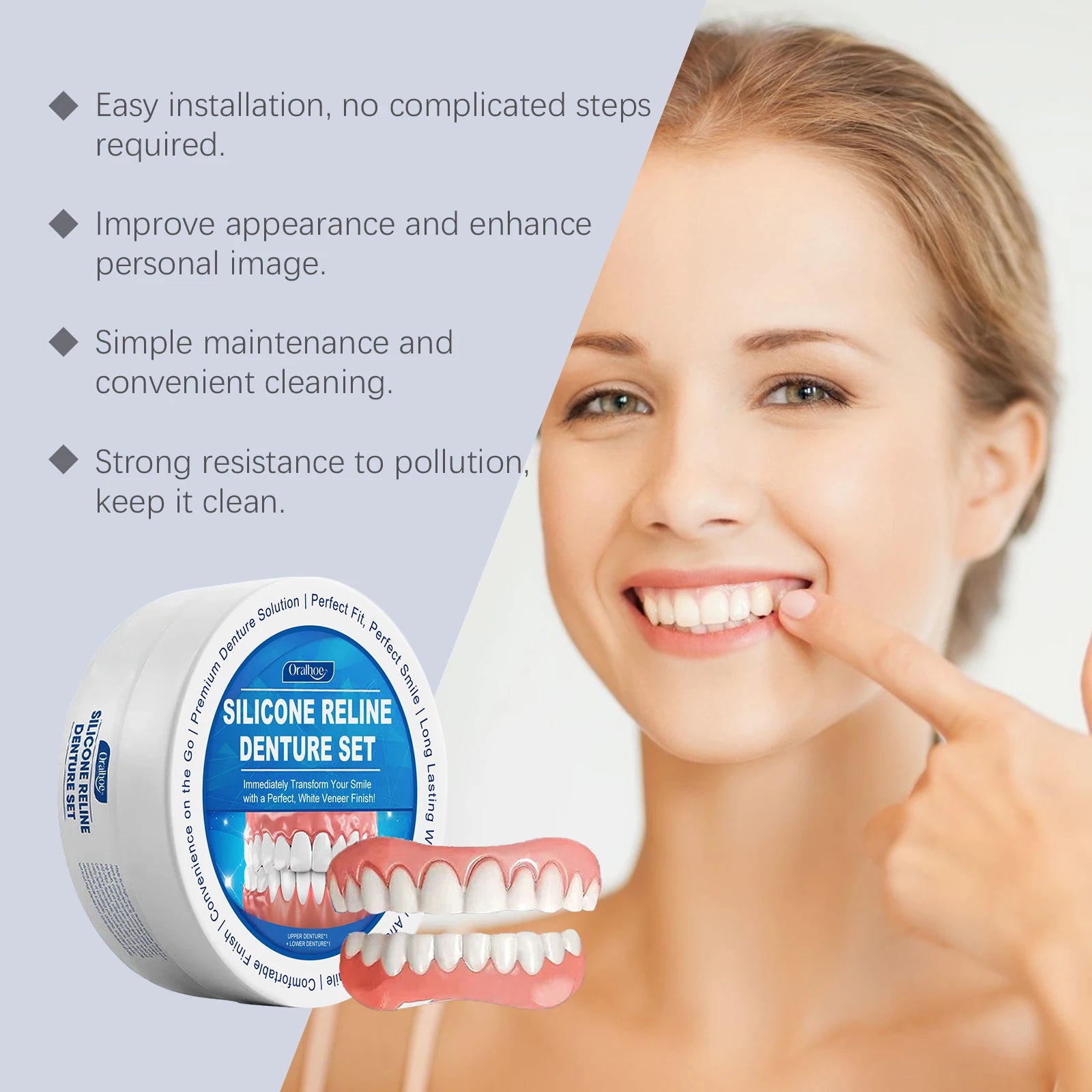 Silicone Dental Reline Kit for Temporary Tooth Repair and Smile Veneers - 20