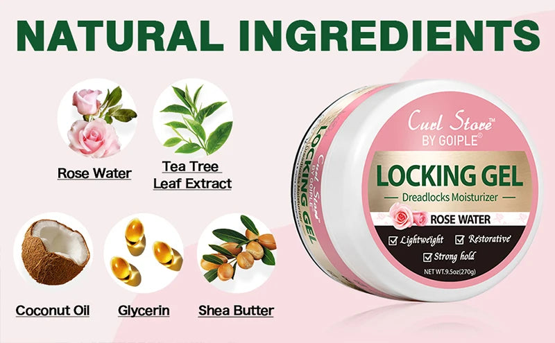 9.5oz Rose Water Locking Gel for Dreadlock Moisturizing and Styling - 10