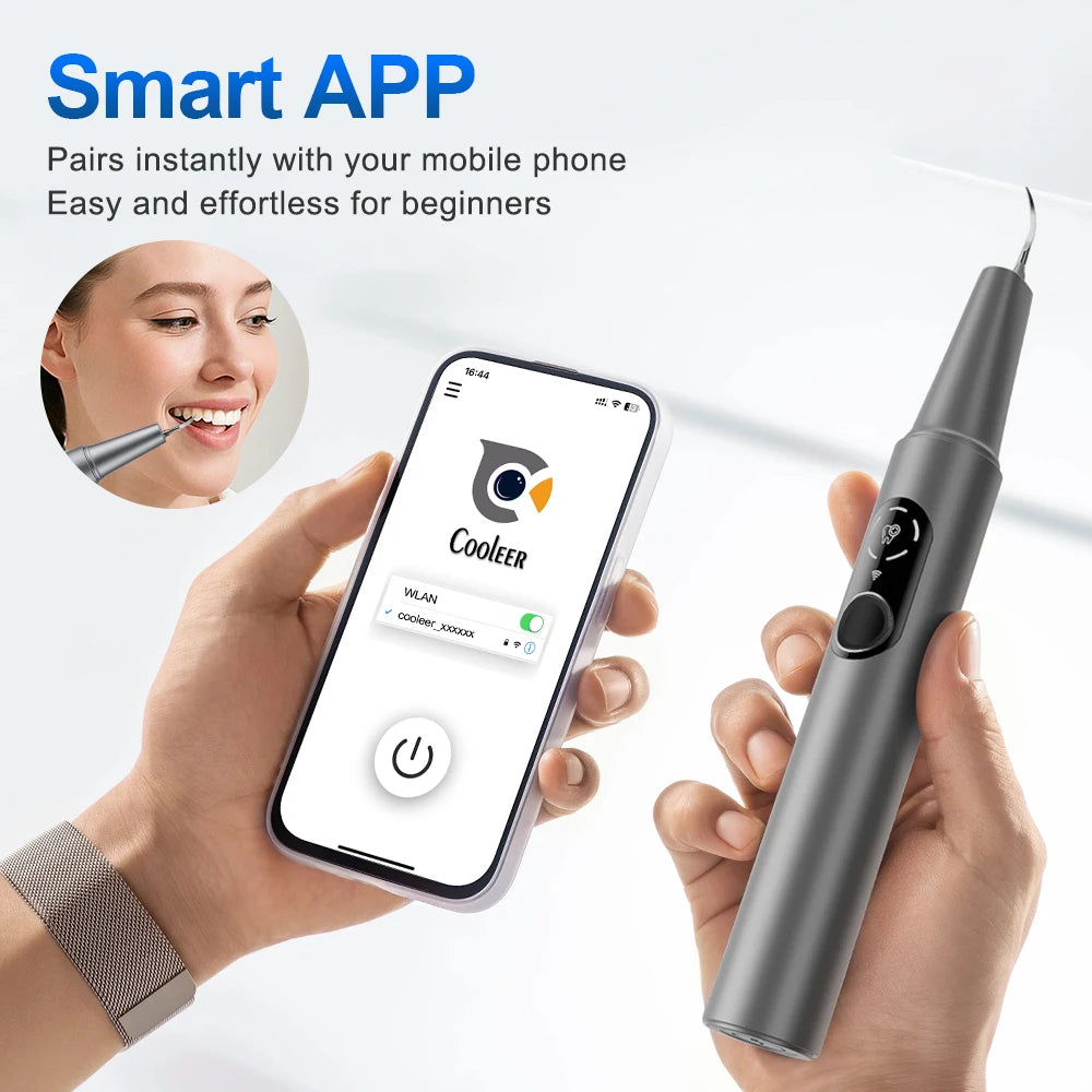Visual Ultrasonic Tooth Cleaner with HD Camera for Tartar Removal