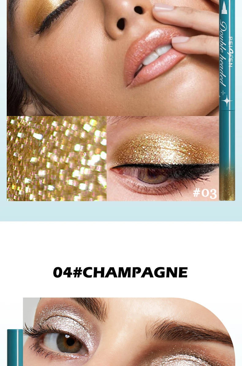 Peifen Double Head Liquid Eyeliner and Glitter Eyeshadow Pen