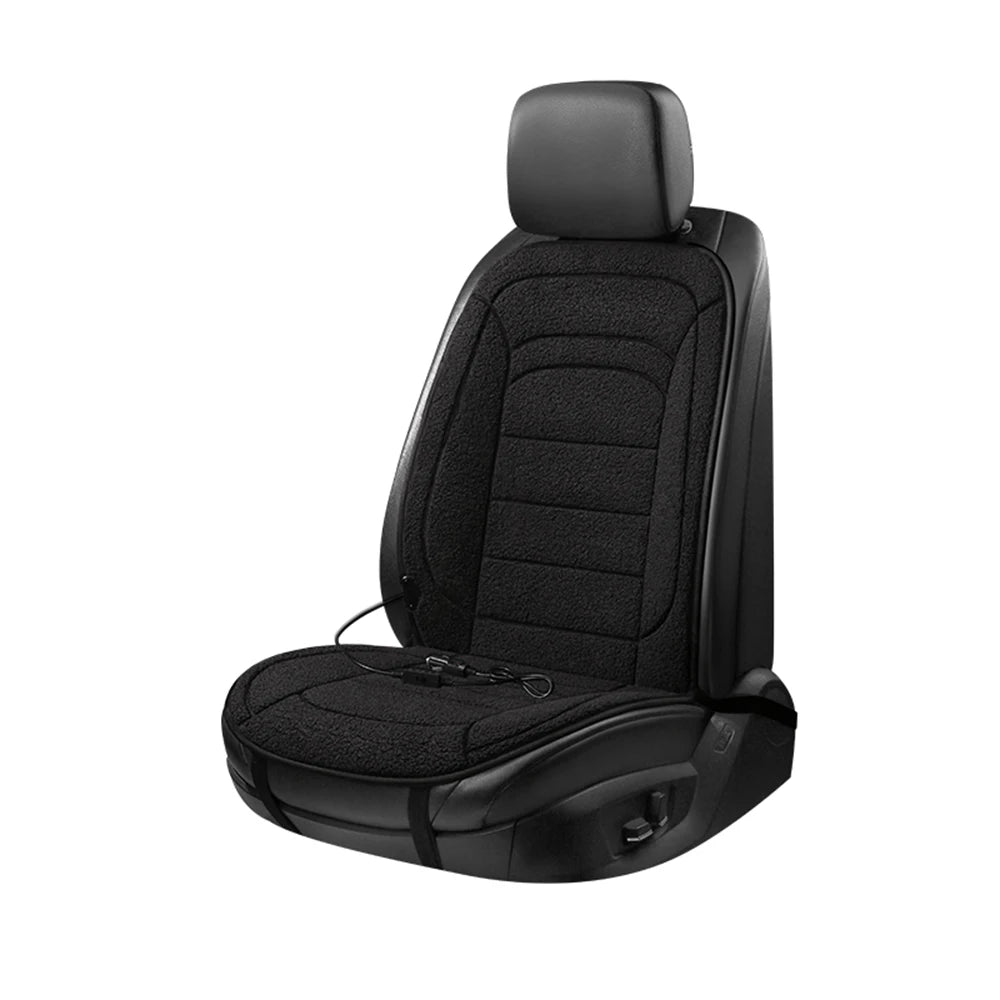 Heated Lambswool Car Seat Cushion for Winter Driving