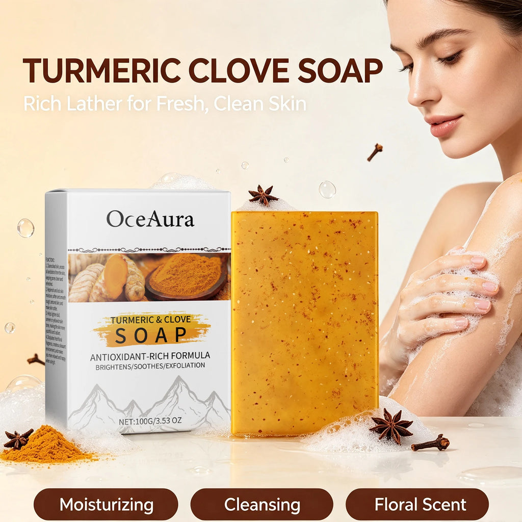 Turmeric and Clove Exfoliating Soap Bar for Face and Body
