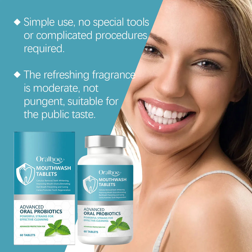 Probiotic Teeth Whitening Mouthwash Tablets for Fresh Breath
