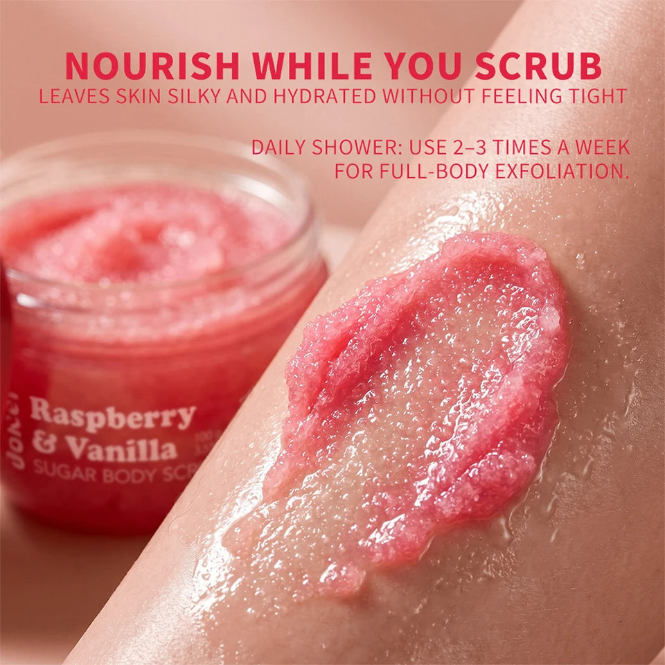 Raspberry and Vanilla Sugar Body Scrub for Smooth Skin - 11