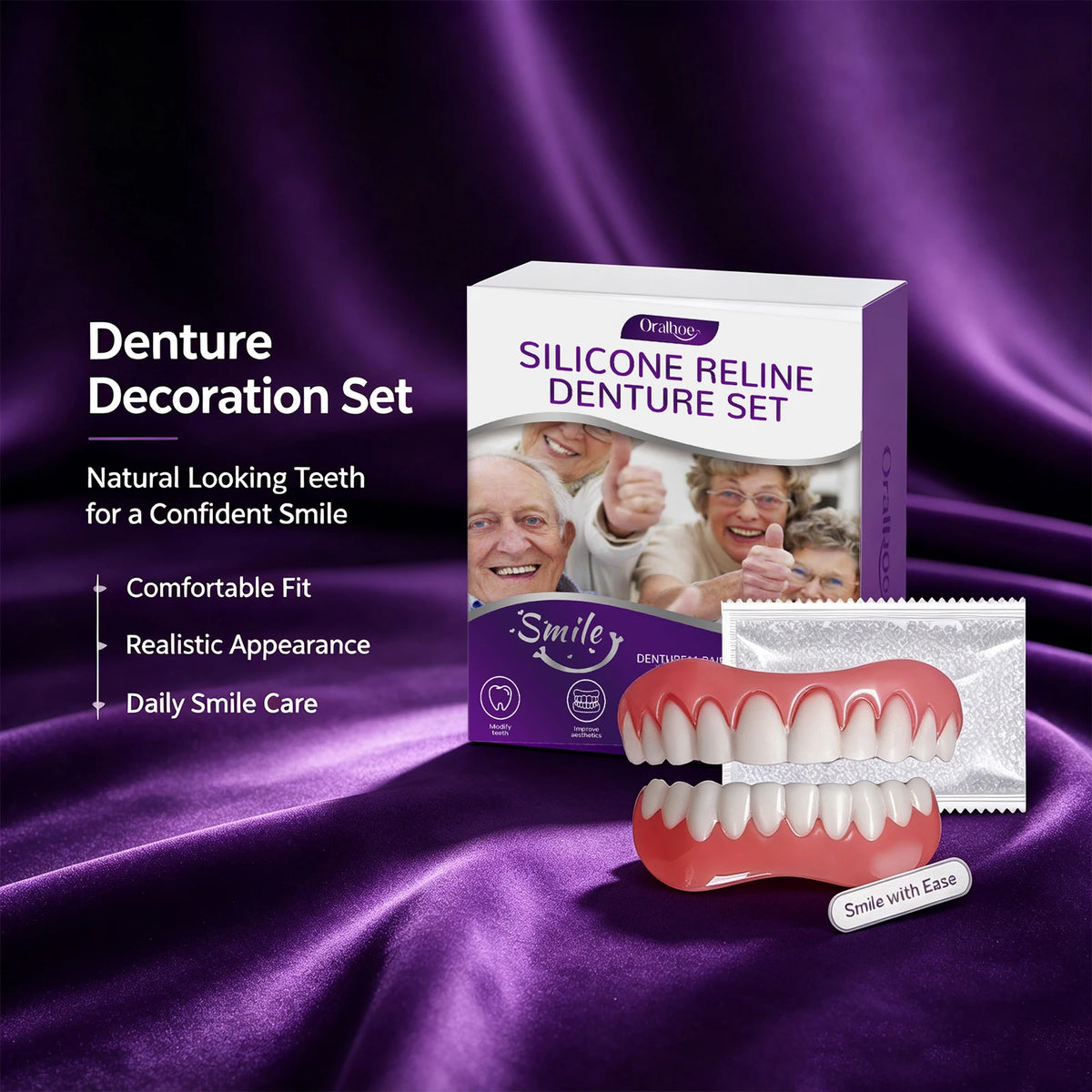 Cosmetic Denture Set for Instant Natural Smile