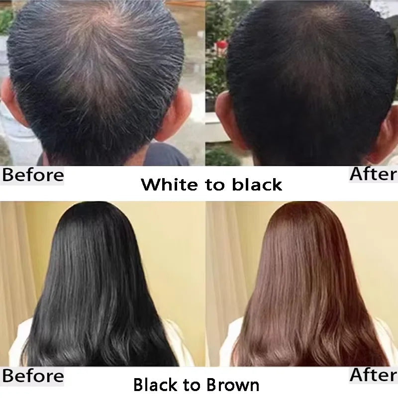 100ml 3 in 1 Herbal Hair Dye Shampoo for Gray Hair Coverage