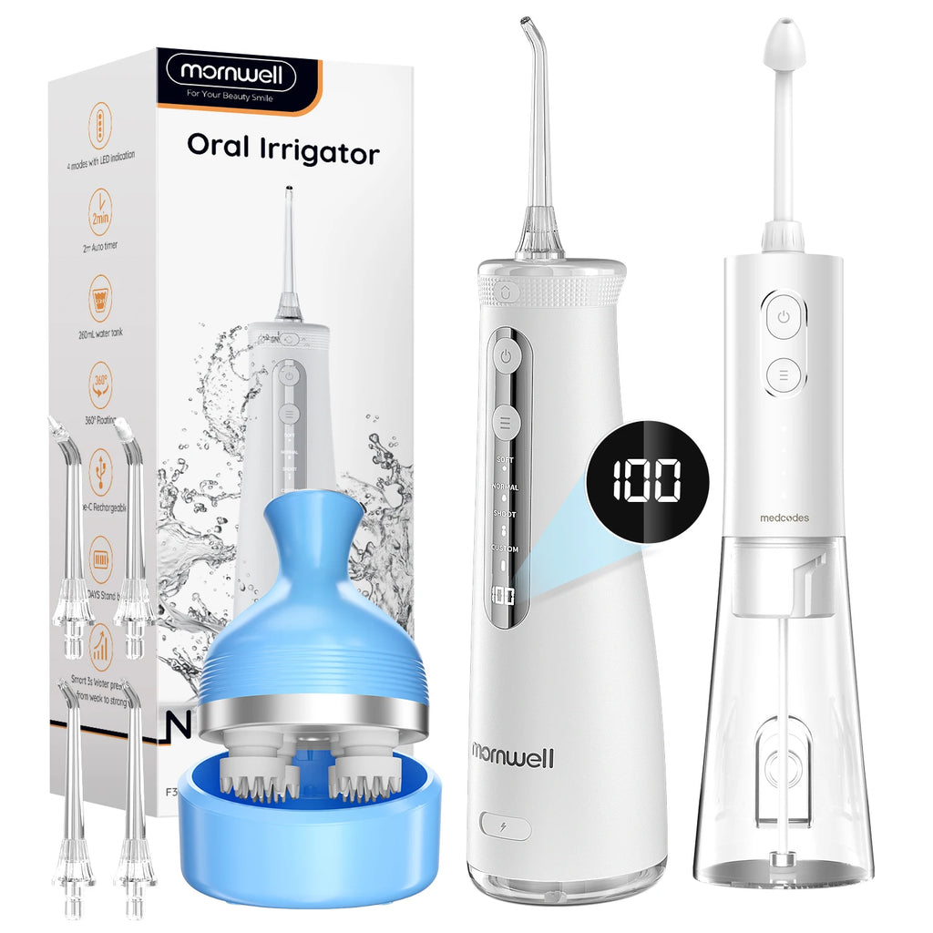 Portable Oral Irrigator and Electric Scalp Massager Set
