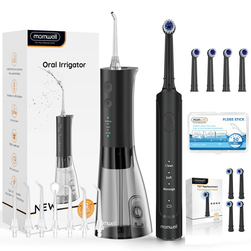 Electric Toothbrush and Water Flosser Oral Care Set