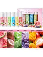 6pcs Fruit Flavor Moisturizing Lip Balm Set Assorted Berry Lip Care