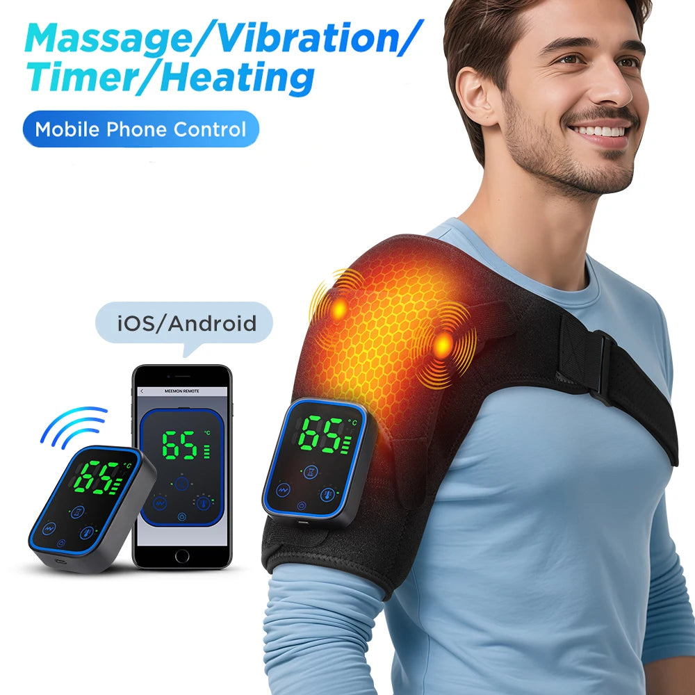 Wireless App-Controlled Heated Shoulder Massager for Muscle Relief