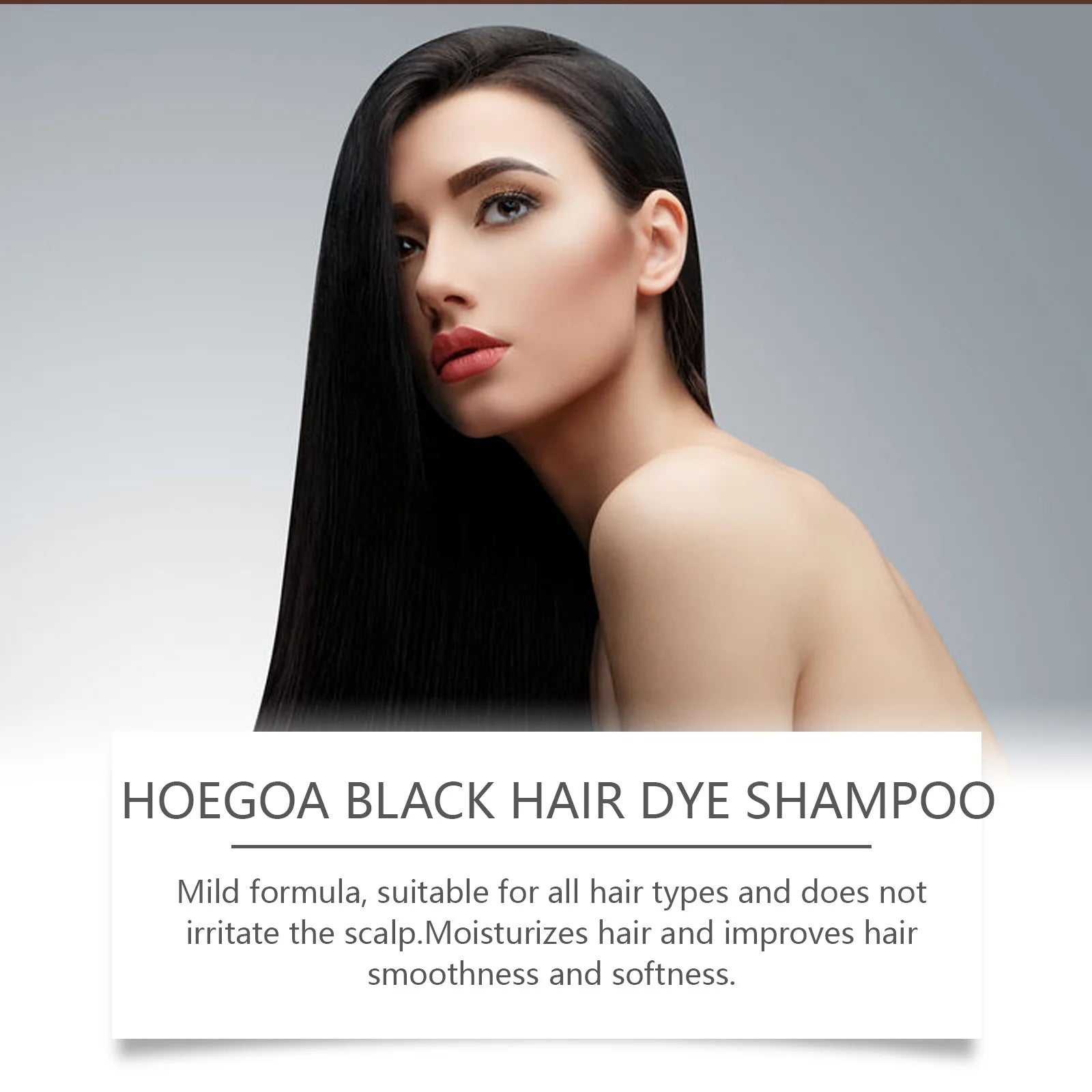 Natural Herbal Black Hair Dye Shampoo for Grey Coverage 100ml