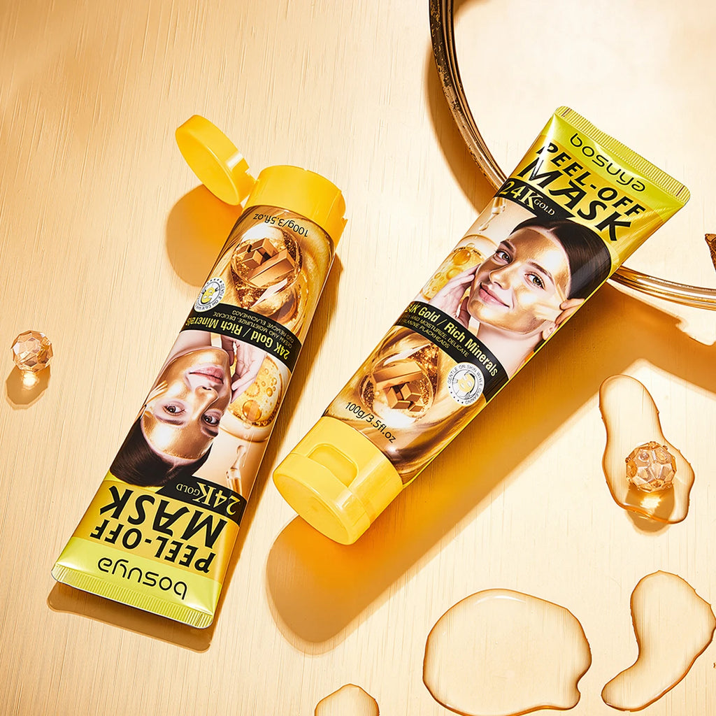 Bosuya 24K Gold Peel Off Facial Mask Deep Pore Cleansing Skin Treatment