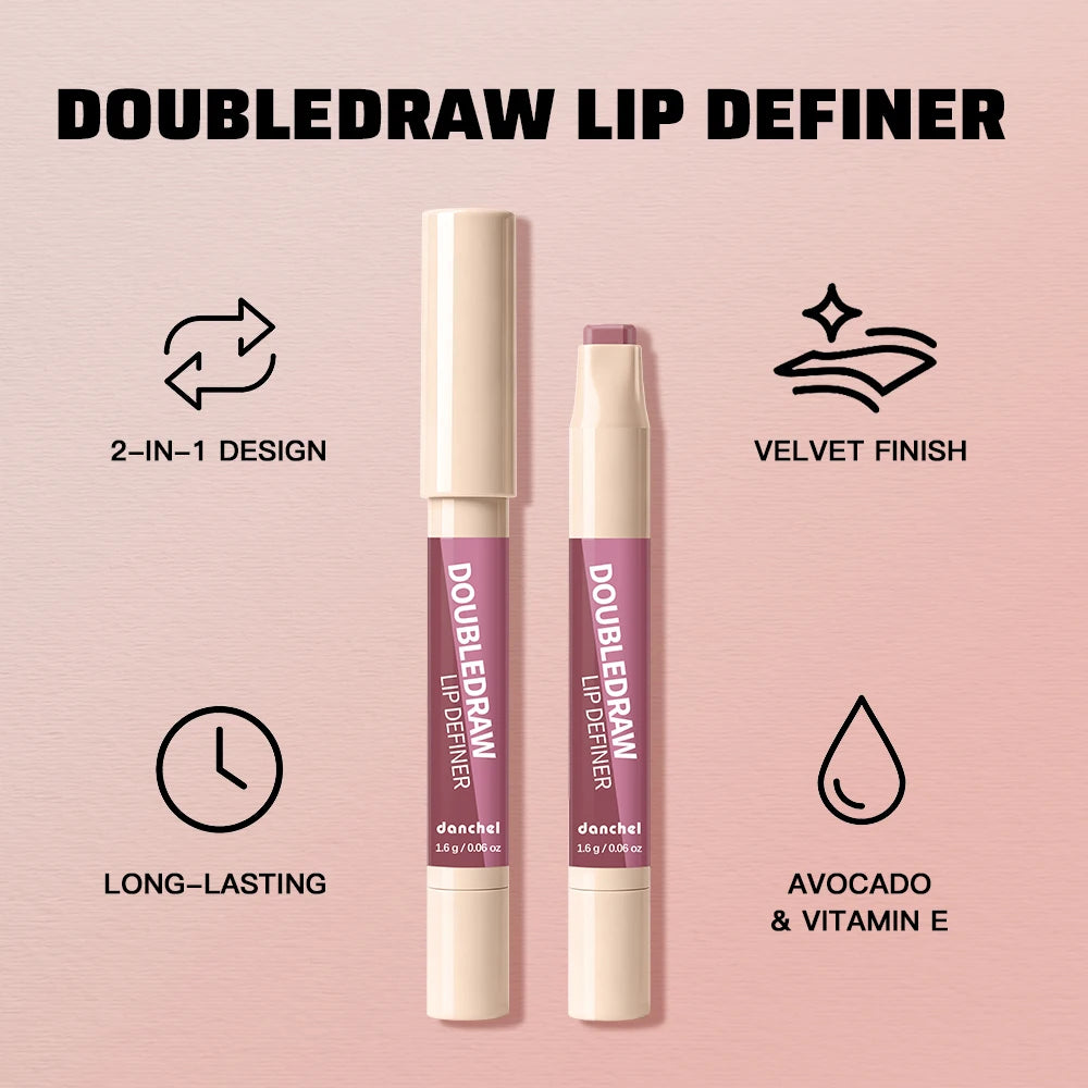 2-in-1 Lip Liner and Matte Lipstick for Long-Lasting Wear