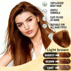 YUITIKUE Light Brown Hair Dye Shampoo 3-in-1 Gray Coverage 100ml
