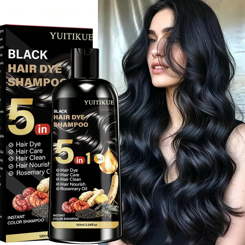 5-in-1 Plant Based Hair Coloring Shampoo Gray Hair Coverage 100ml