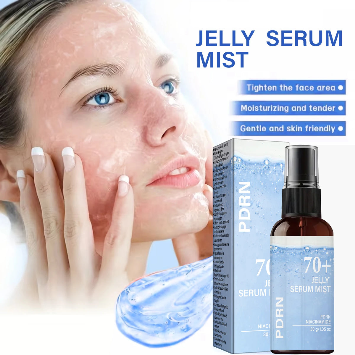 PDRN Jelly Serum Mist Collagen Niacinamide Hydrating Face Spray 30g