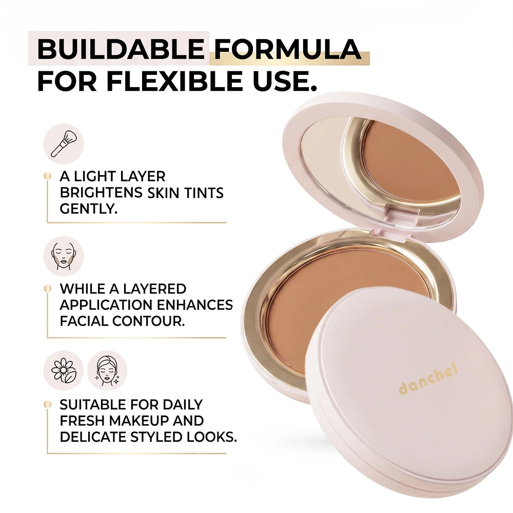 Matte Pressed Powder Bronzer for Face Contouring