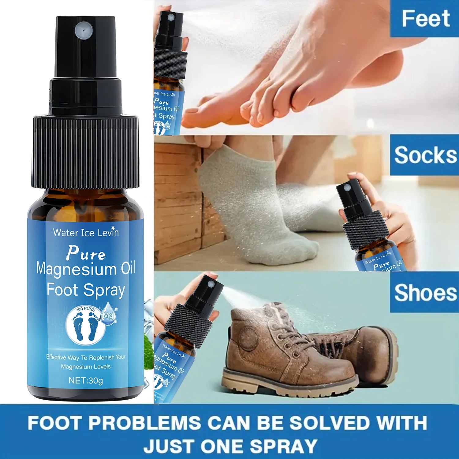 Pure Magnesium Oil Foot Spray with Vitamin E Moisturizing Skin Care - 5