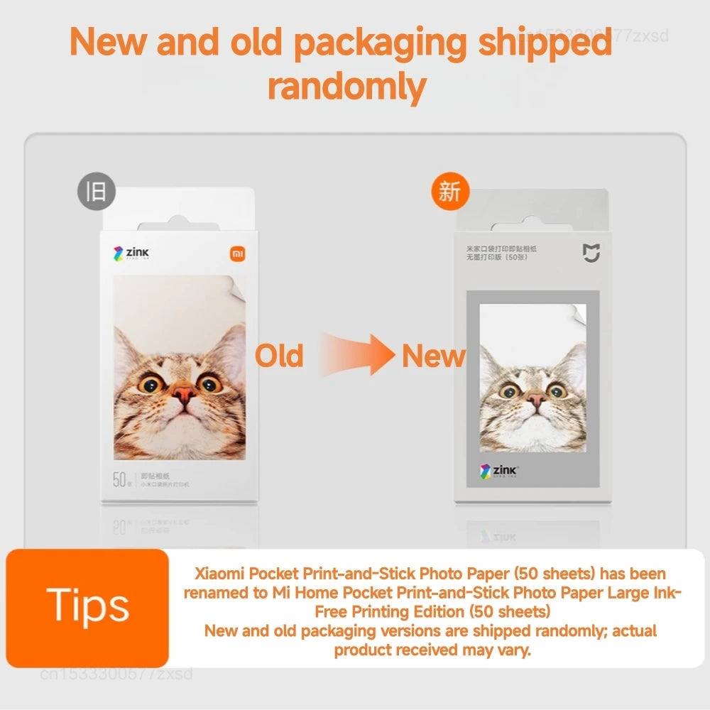 Mijia ZINK Pocket Printer Paper Self-Adhesive Photo Printing Sheets