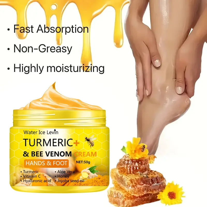 Turmeric Bee Venom Foot Cream Cracked Heel and Hand Repair Treatment