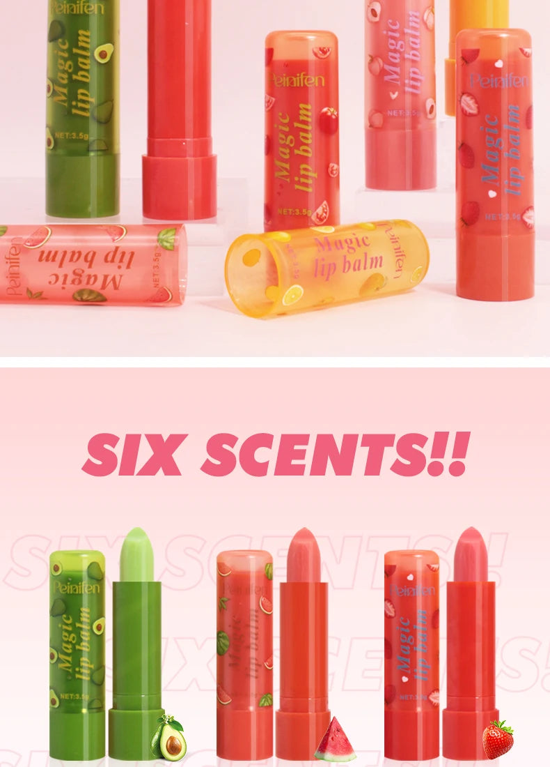 Peinifen Fruit Magic Lip Balm Set Color Changing Moisturizing Lipstick