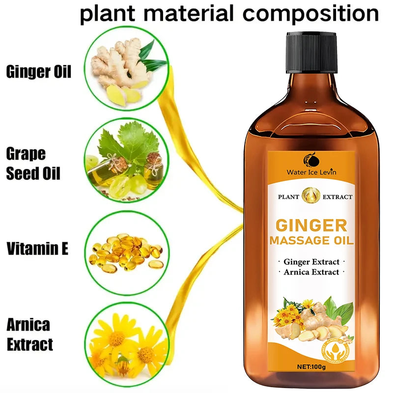 Cold Pressed Ginger Massage Oil Moisturizing Body and Skin Care