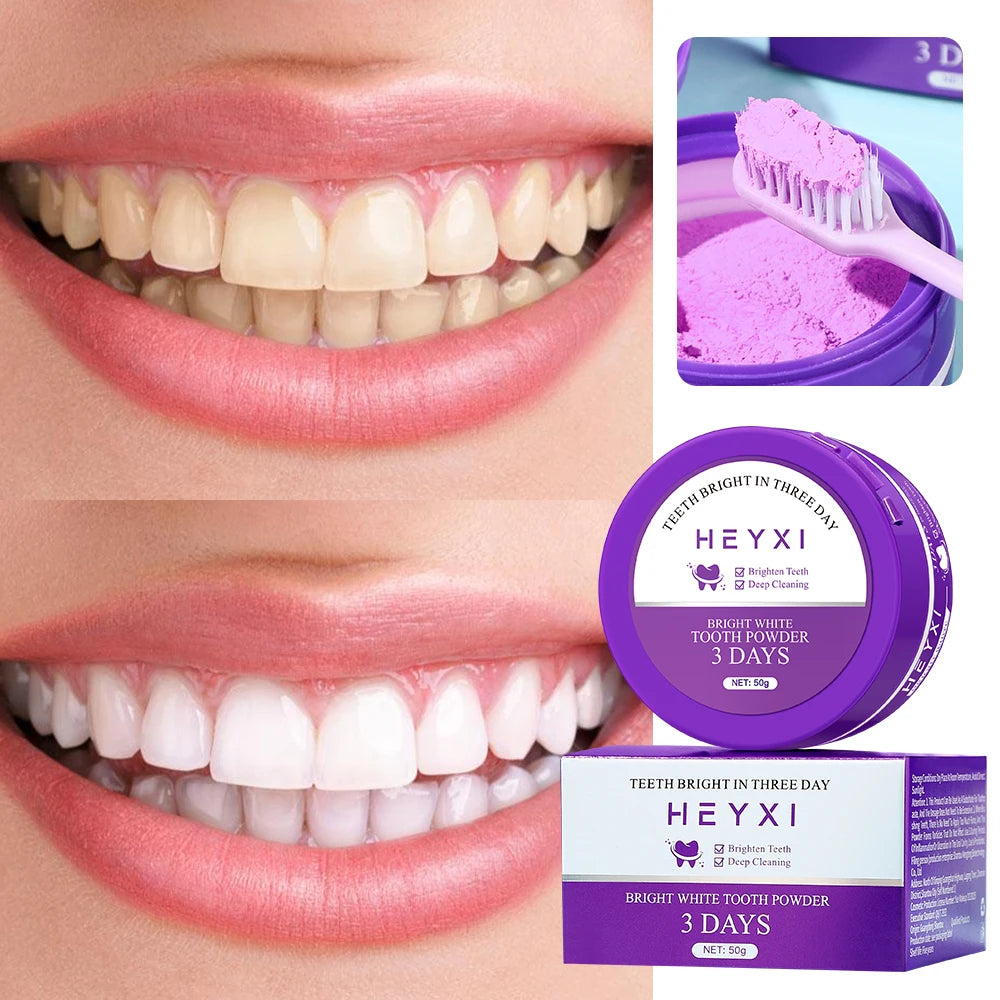Heyxi Purple Tooth Powder Teeth Whitening and Deep Cleansing Formula