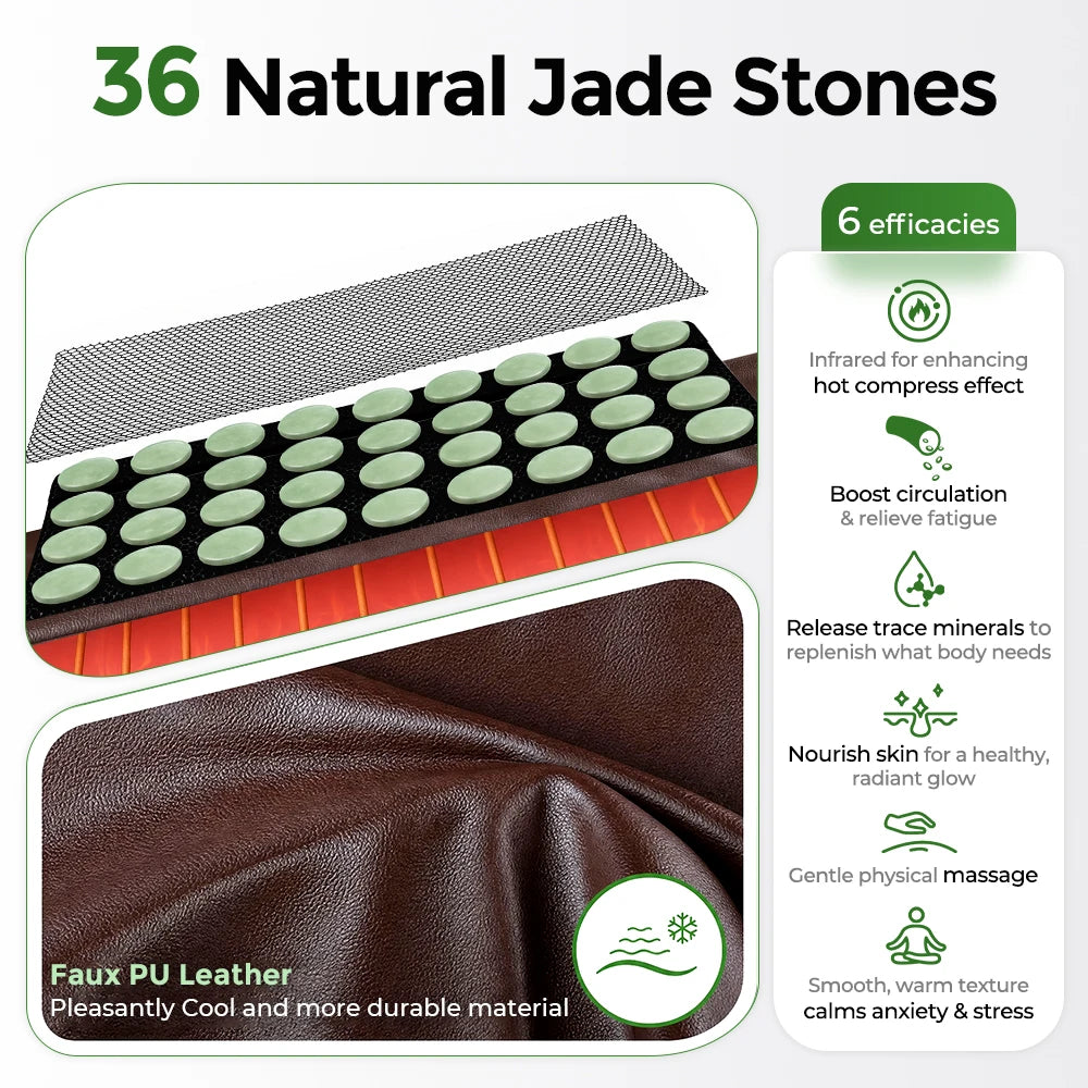 Natural Jade Stone Heating Pad for Back and Muscle Pain Relief