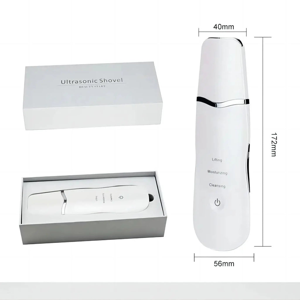 Ultrasonic Facial Skin Scrubber and Deep Pore Cleansing Spatula
