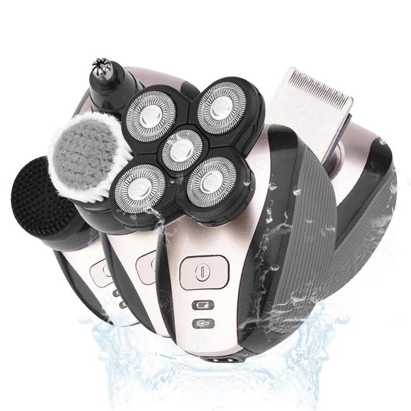 5 in 1 Electric Rotary Shaver Waterproof Beard Trimmer and Grooming Kit