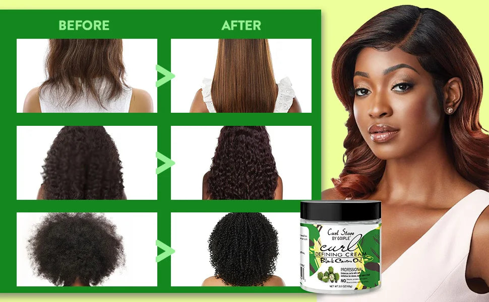 Goiple Black Castor Oil Curl Defining Cream and Hair Strengthening Kit