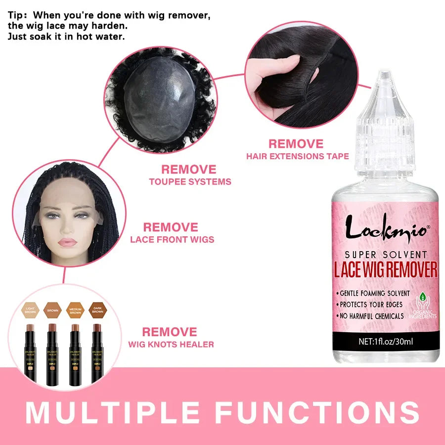 Lockmio Hair Wax Stick and Lace Wig Adhesive Remover Kit