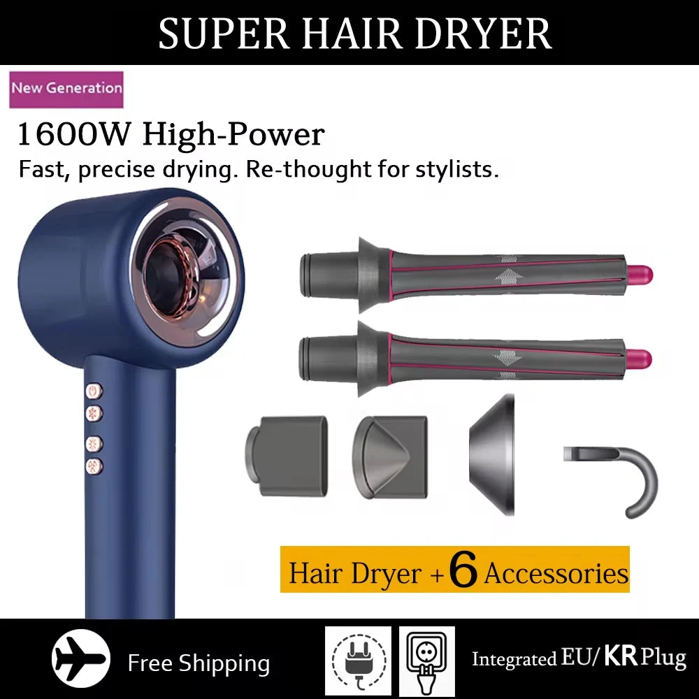 Professional Ionic Hair Dryer 1600W Fast Drying Styling Tool