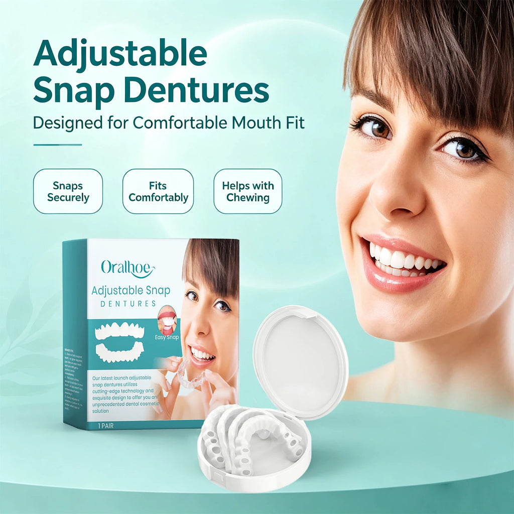 Adjustable Snap-On Dentures for Instant Smile Repair