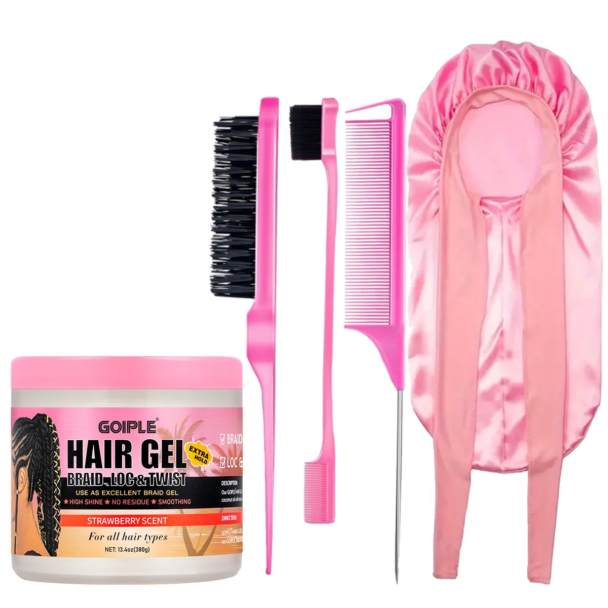 Goiple Braid Hair Gel Set Strawberry Styling Wax with Edge Control - 1