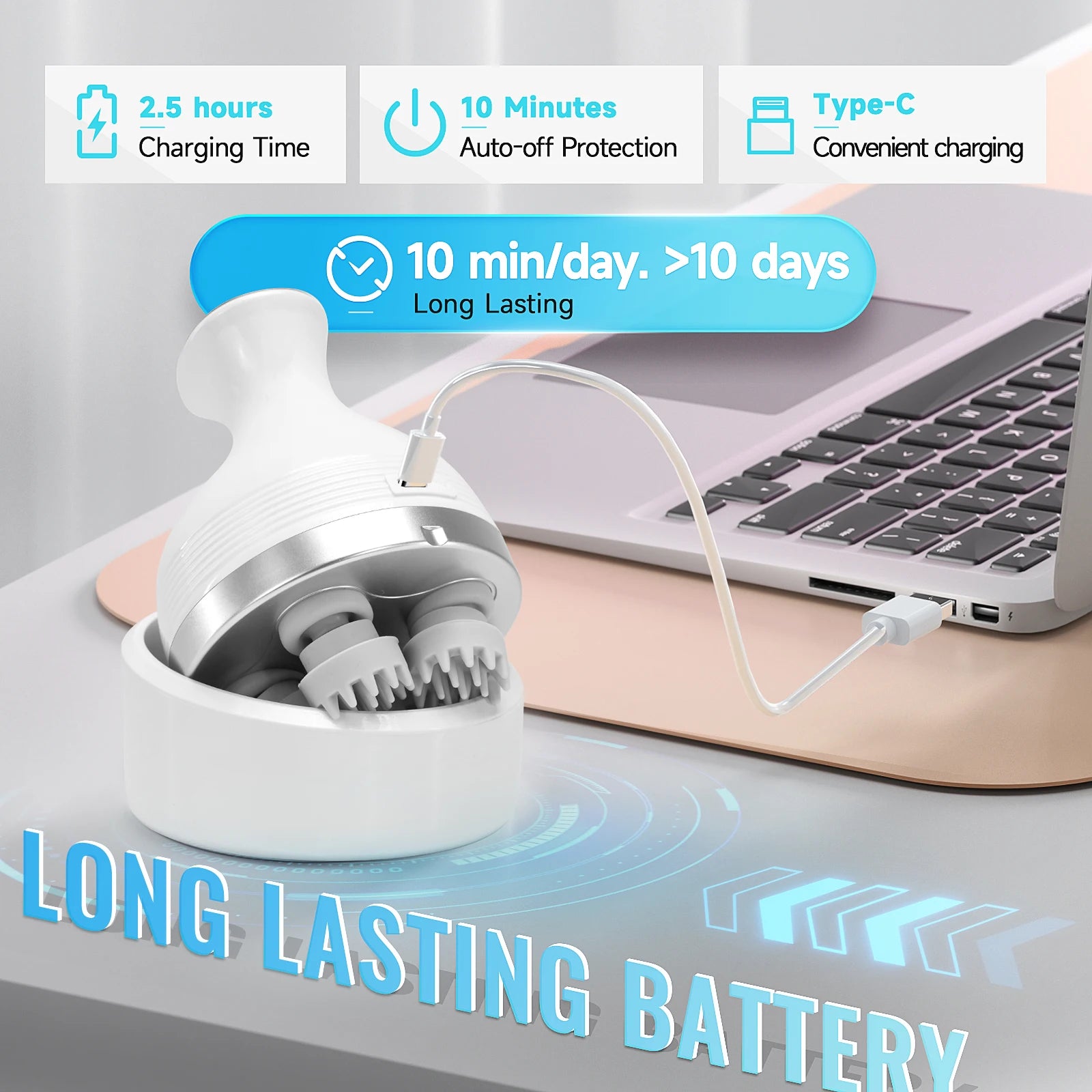Electric Waterproof Scalp and Body Massager for Stress Relief - 15