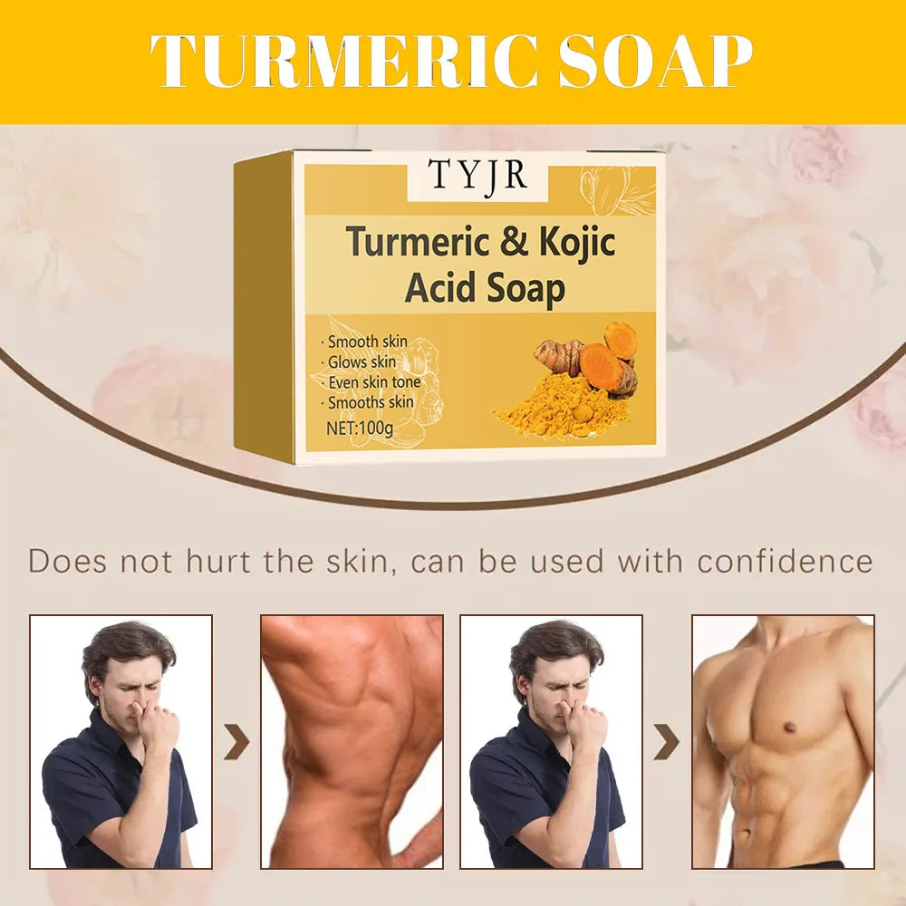 Turmeric Kojic Acid Soap Brightening Face and Body Cleansing Bar - 5