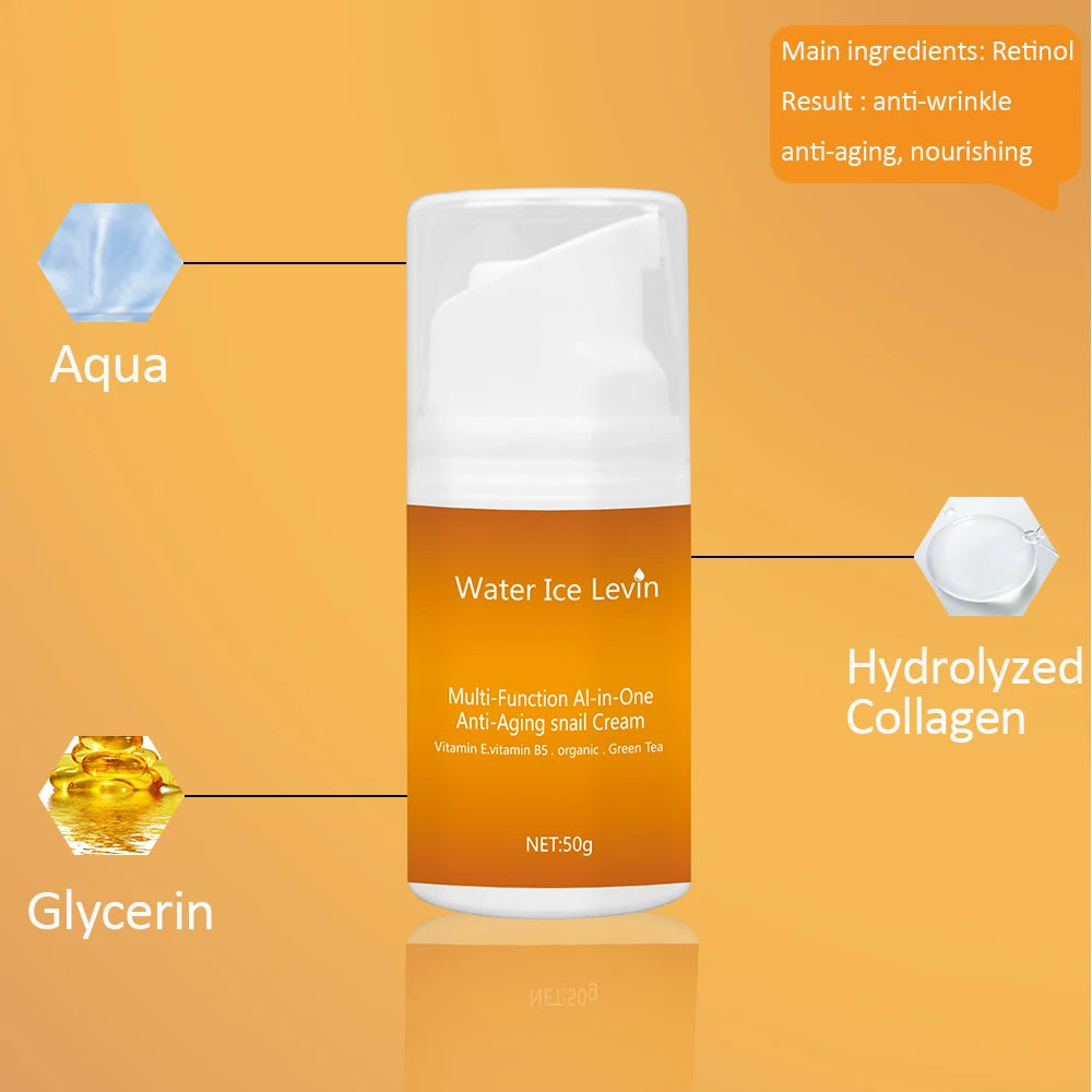 Water Ice Levin Snail Mucin Anti Aging Face Cream Moisturizing Skincare - 3