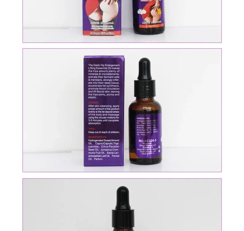 Hip and Breast Enhancement Oil Set Natural Body Shaping Treatment