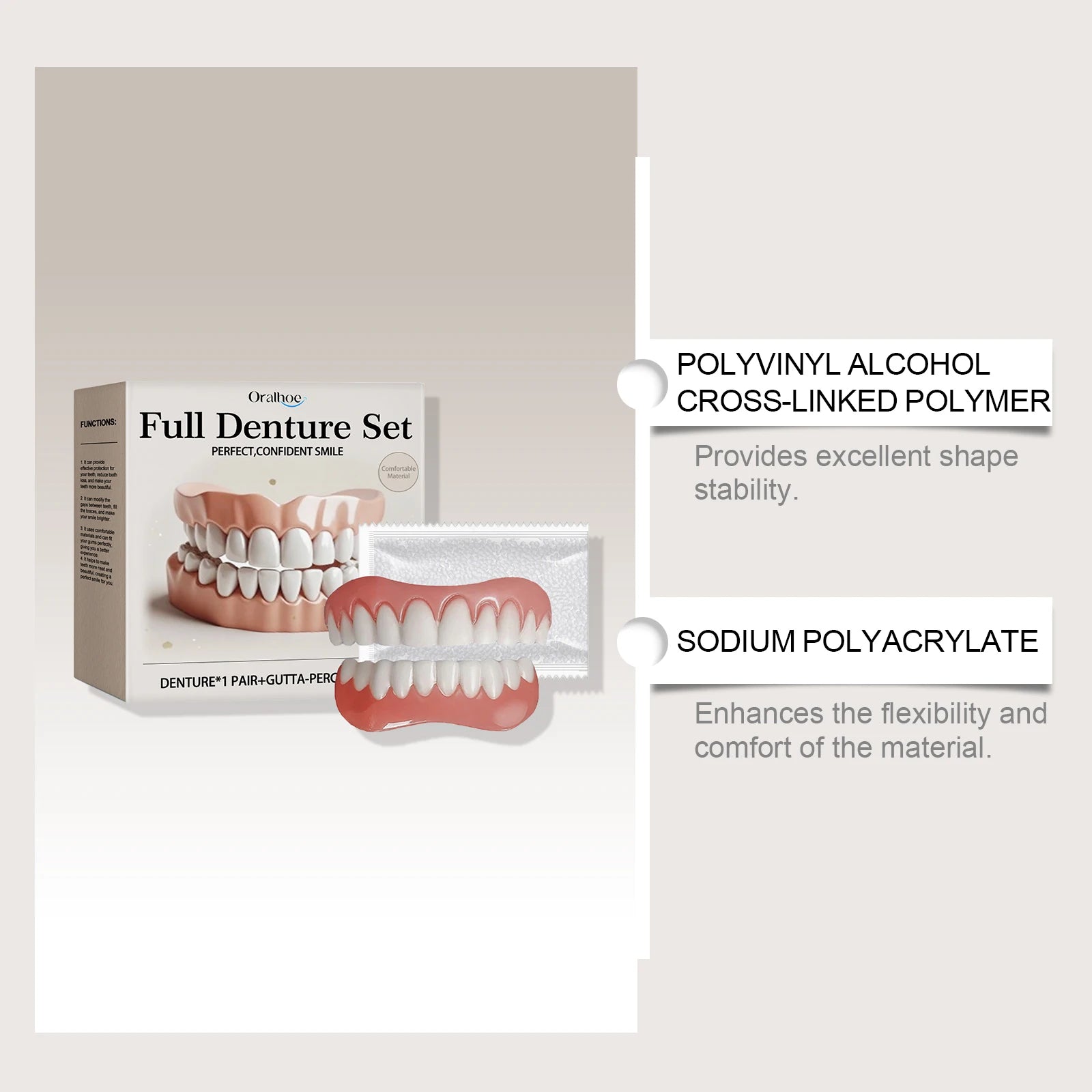 Temporary Silicone Denture Set for Smile Restoration - 12