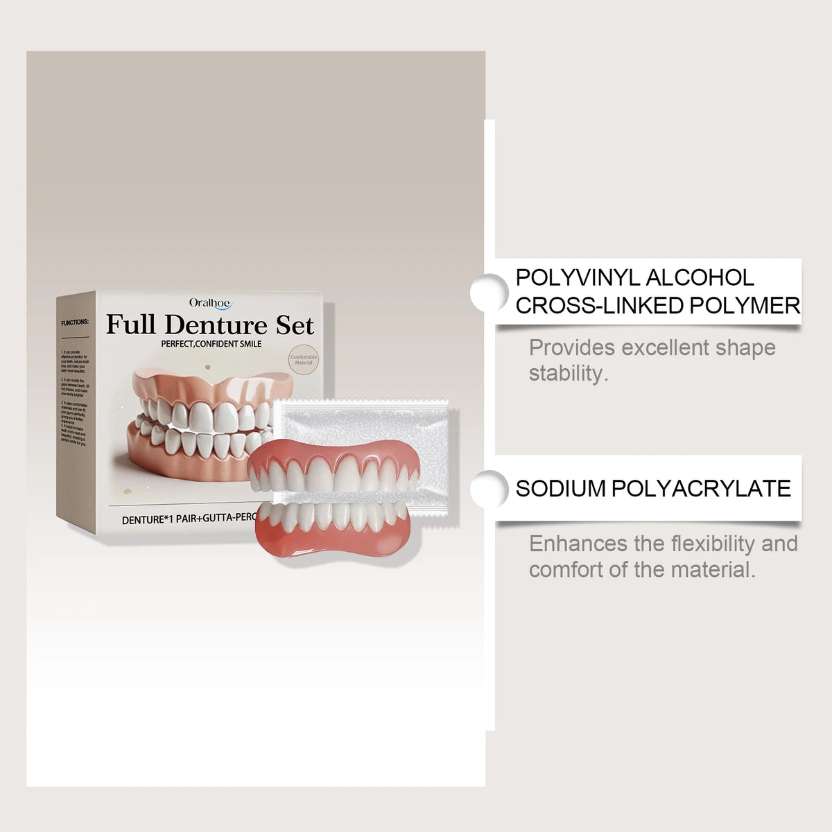 Temporary Silicone Denture Set for Smile Restoration
