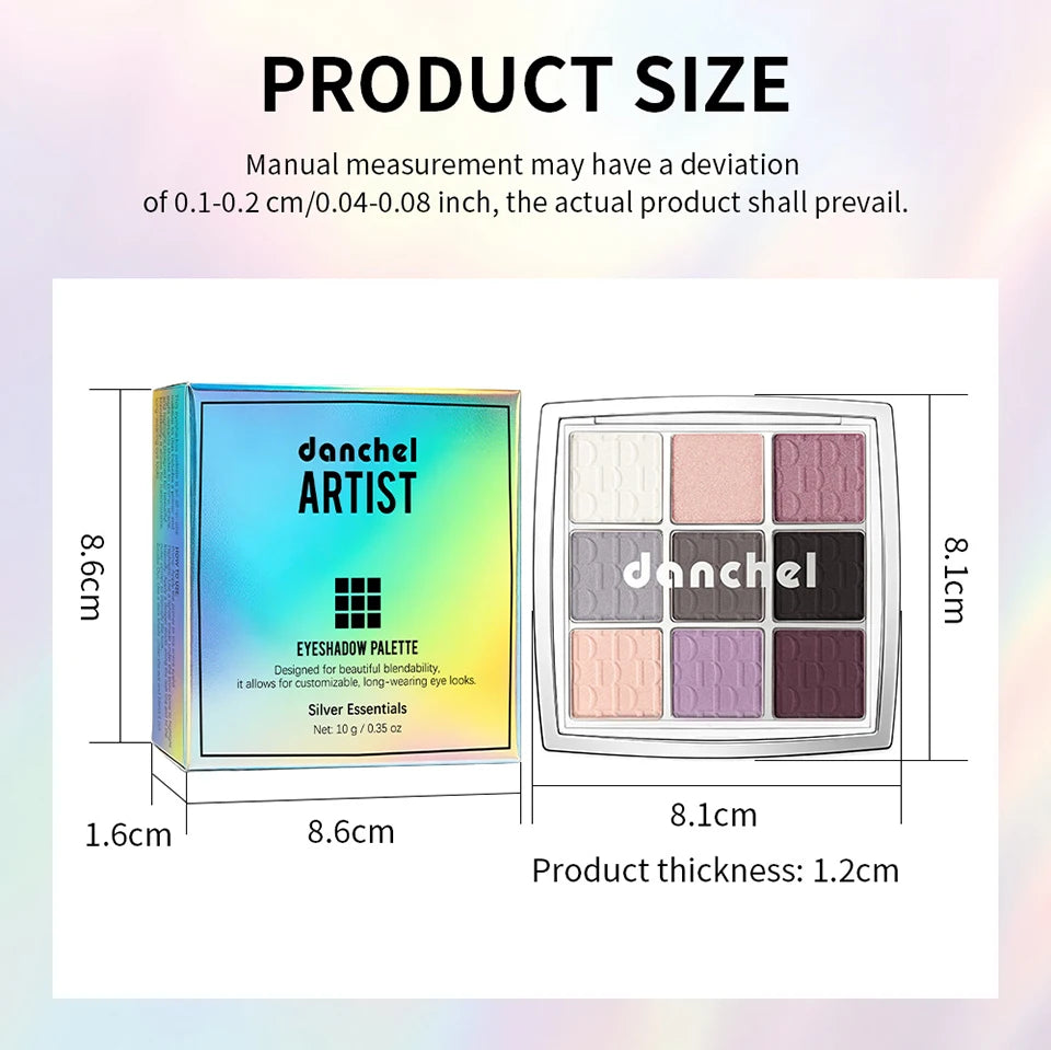 9-Color Eyeshadow Palette with Makeup Brush - 17
