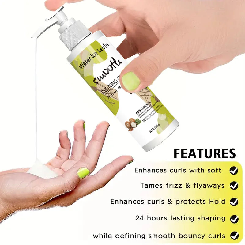 Water Ice Levin Curling Cream Anti Frizz Hair Defining Styling Lotion - 2