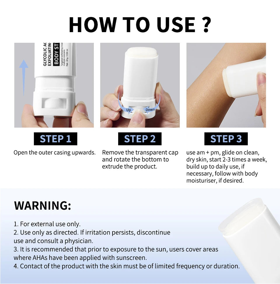 Glycolic Acid Exfoliating Body Stick for Smooth Skin