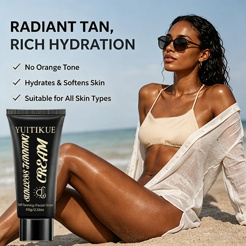 YUITIKUE Sunless Self Tanning Cream Natural Bronze Facial Bronzer 60g - 11