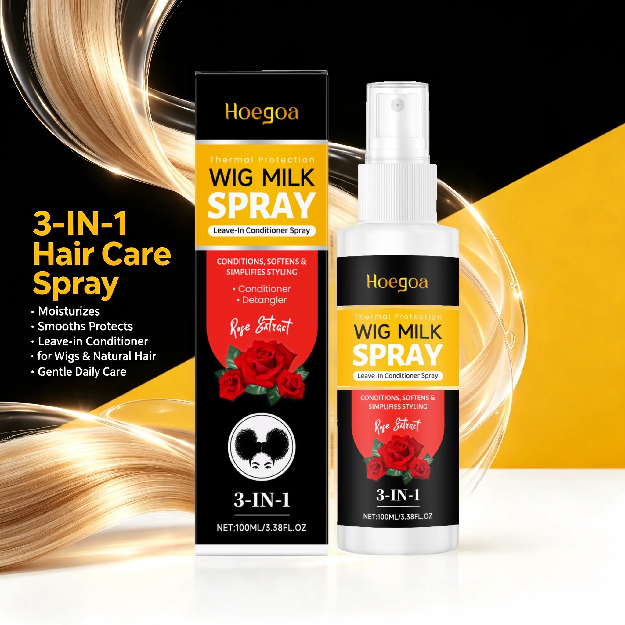 3-in-1 Leave-In Wig Conditioning and Detangling Spray - 4